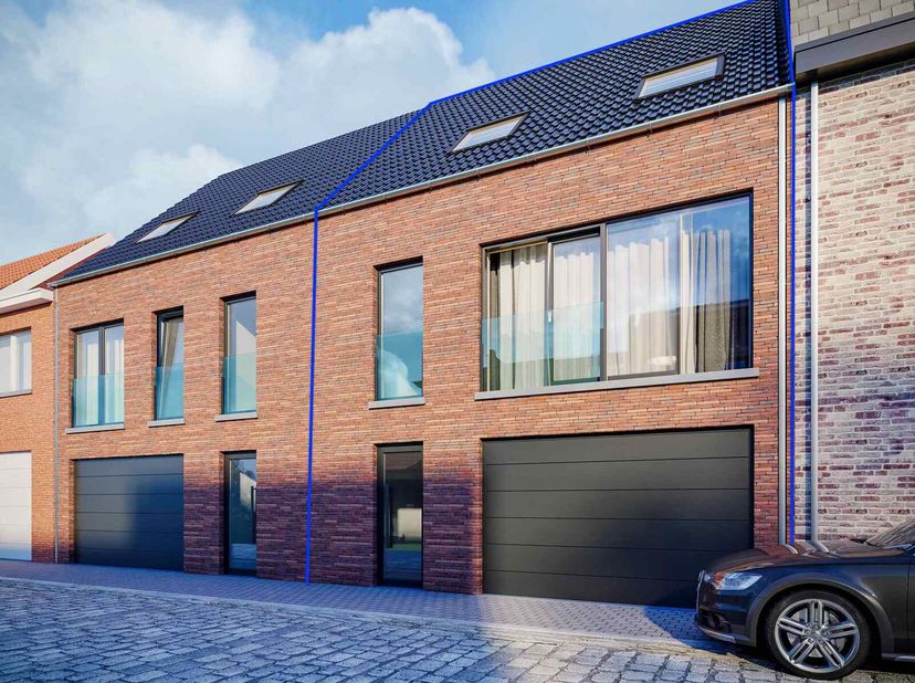 Cette agréable maison neuve BEN luxueusement finie est située dans le calme et rural d&#039;Aaigem, au centre de la vue protégée du village, à distance de