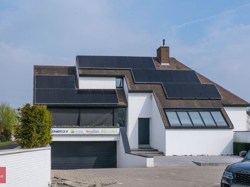 Ontvangstruimte met toonzaal/kantoren en kitchenette, grote vergaderruimte met bar, verschillende kantoorunits, woonst bestaande uit: Inkom, living, e