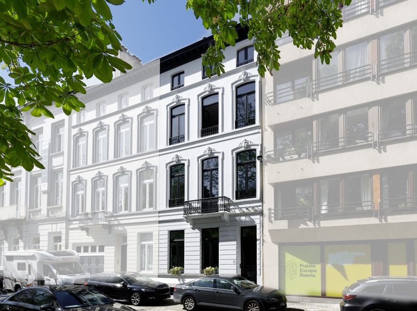 In de charmante en rustige Leon Spilliaertstraat, met frontaal uitzicht op het groene Leopoldpark, ligt deze unieke en volledig gerenoveerde herenwoni