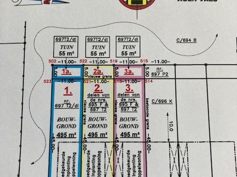 Bouwgrond voor halfopen bebouwing.&lt;br /&gt;
Lot 1 op het plan.&lt;br /&gt;
&lt;br /&gt;
Voor verdere info of afspraak bel 0473 33 33 35.
