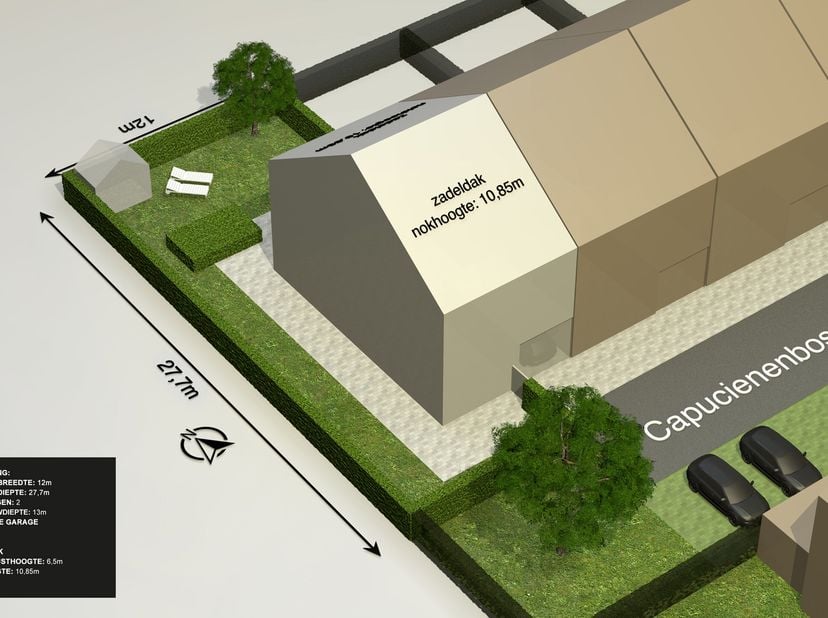 Bouwgrond ca. 322m² voor halfopen bebouwing in een doodlopende straat te Meersel-Dreef.&lt;br /&gt;
- Bouwbreedte: 7,2m&lt;br /&gt;
- Bouwdiepte: 13m&lt;br /&gt;
Vlakbi