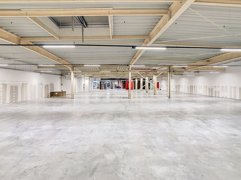La propriété commerciale se compose d&#039;un espace commercial disponible d&#039;environ 1200 m², équipé d&#039;un sol en polybéton, d&#039;un éclairage, de ventilateurs