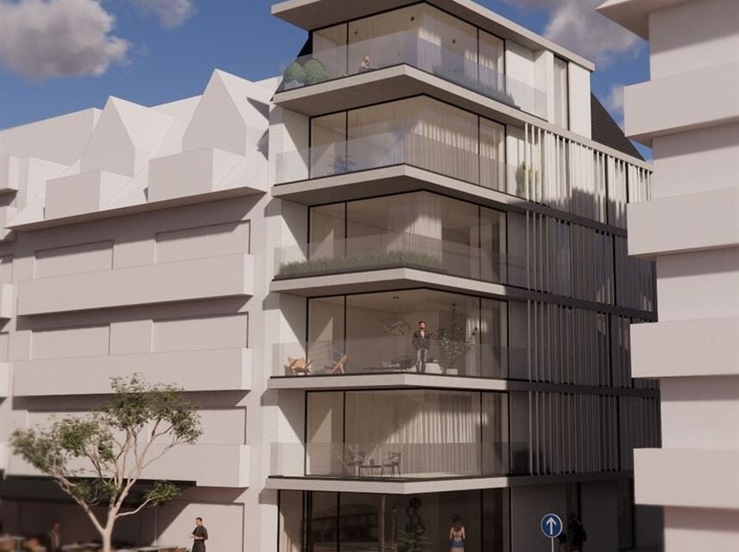 Nieuwe, nog op te richten, residentie op zeer centrale hoekligging op wandelafstand van de Zeedijk.   Kleine residentie met 1 appartement per verdiepi