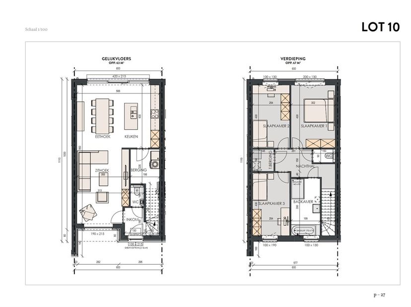 11 BEN-woningen met open leefruimte, 3 slaapkamers, een terras van 3meter diep en tuin van 5,9meter diep. &lt;br /&gt;
Gelegen te Haaltert nabij handelszake