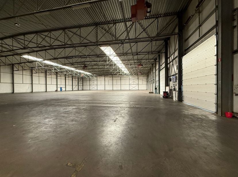 Deze ruime opslagruimte met een oppervlakte van 5758 m² beschikt over een vrije hoogte van 8 meter en is uitgerust met 2 automatische sectionale poort