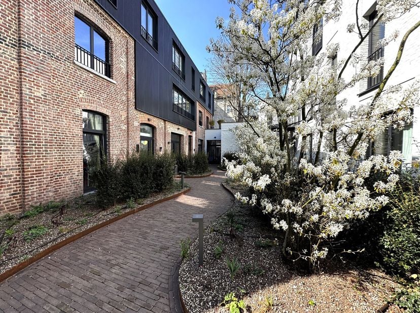 Het gloednieuwe project &quot;Chocolaterie Antoine&quot; biedt u op het gelijkvloers van Blok D, een studio met een klein terras (N-O) en zicht op de 2de binnen