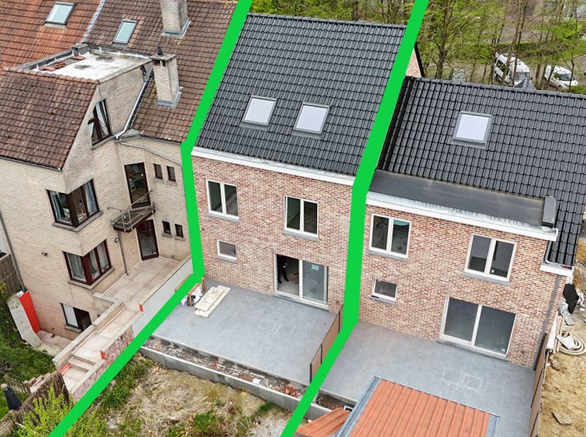 In de nabijheid van het kasteel van La Hulpe en het sportcentrumNieuwe halfopen woning (IN AANBOUW) met tuintje en terrasWoonkamer van 52m² + open rui