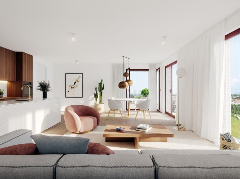 Avec une superficie généreuse de 99 m², cet appartement est parfaitement agencé pour une vie confortable. Il dispose de deux chambres spacieuses et de
