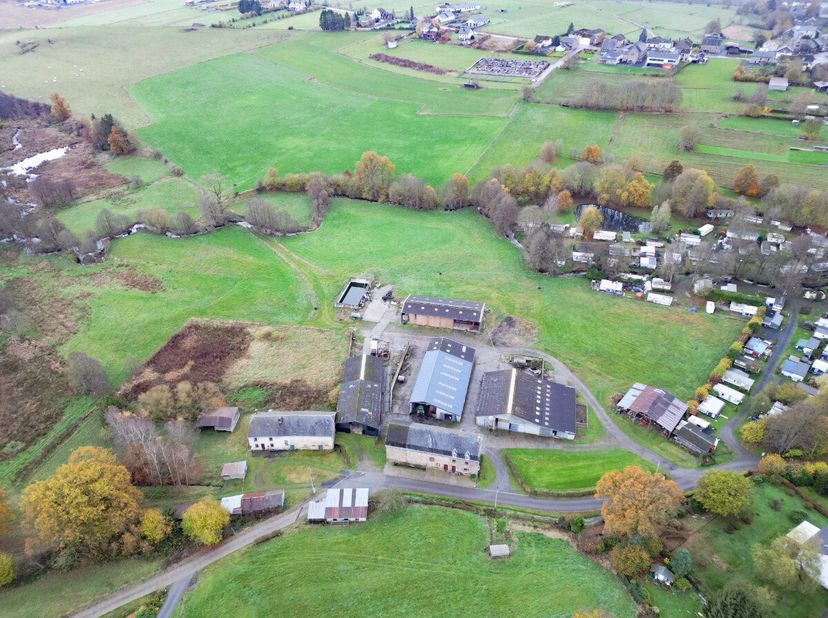 ERA B-LUX heeft het genoegen u deze prachtige boerderij in natuursteen aan te bieden, met meer dan 1500 m² aan hallen en bijgebouwen, gelegen op meer