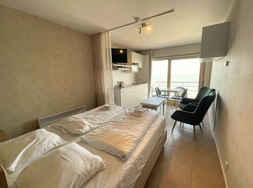 Deze gezellige studio met zeezicht is gelegen op de Zeedijk van Blankenberge, op wandelafstand van het centrum, winkels en het openbaar vervoer. Genie