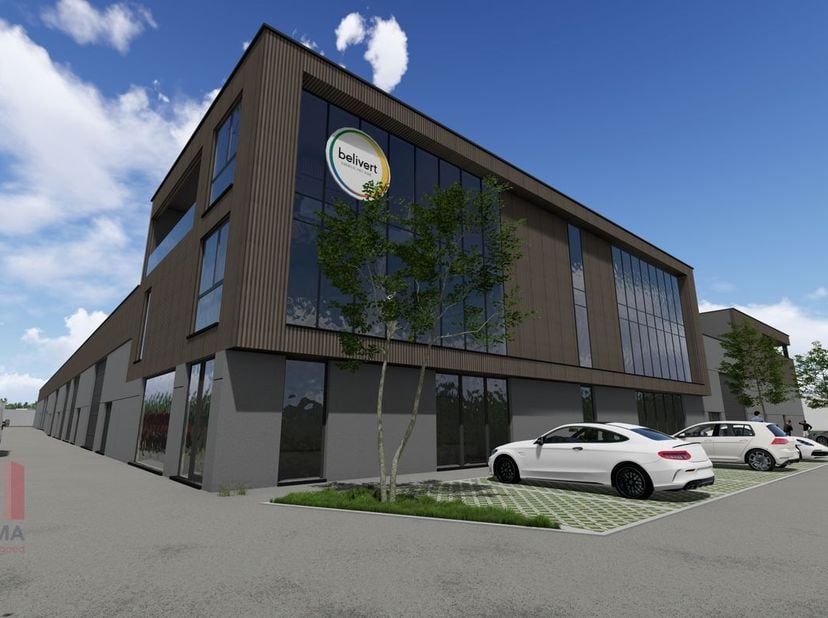 Unité PME nouvellement construite comprenant 164 m² d&#039;espace de stockage en combinaison avec 164 m² de bureaux et 6 places de parking privées à vendre