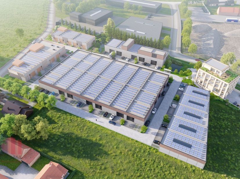 Nieuwbouw KMO-unit met een oppervlakte van +/- 164 m²  en 1 privatieve parkeerplaats te koop. Fantastisch gelegen langs de Kwadestraat in de schaduw v
