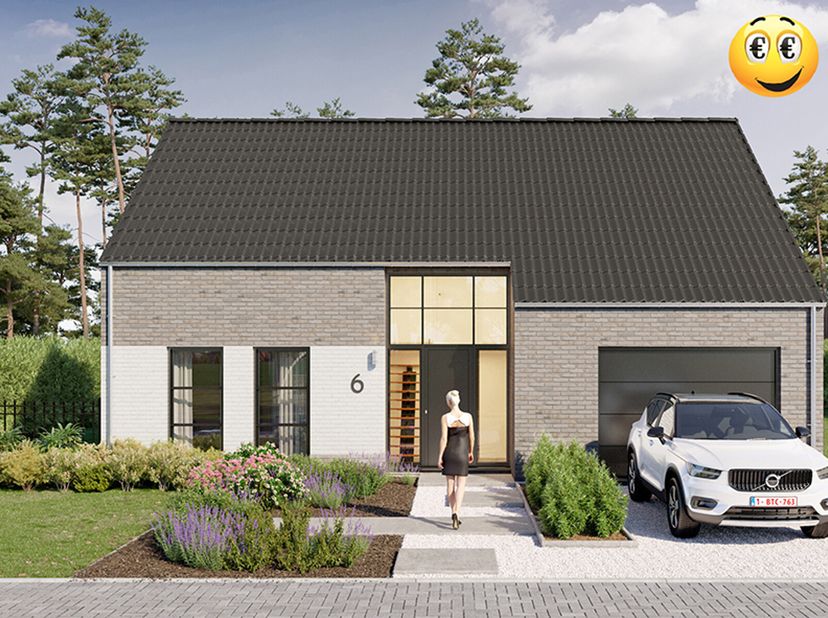 Projet de villa 4 façades aux normes Q-ZEN et 100% traditionnelle (triple vitrage,14 cm disolation dans les murs, entre 22 et 44 cm disolation en toit