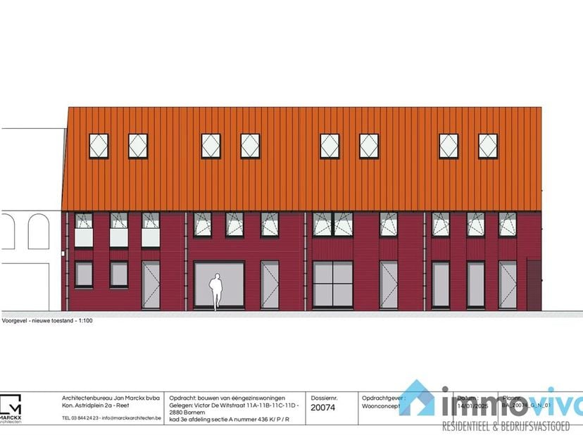 In het charmante Hingene vinden we dit nieuwbouwproject bestaande uit 4 woningen. Elke woning beschikt over 4 slaapkamers, een badkamer en dressing. E