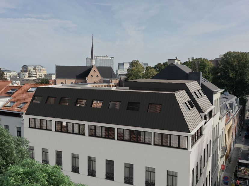 In het project &quot;EUROCROWN&quot; - een fantastische metamorfose van een prachtig oud gebouw, biedt  Victoire-JUNOT stelt u dit mooie penthouse voor met een