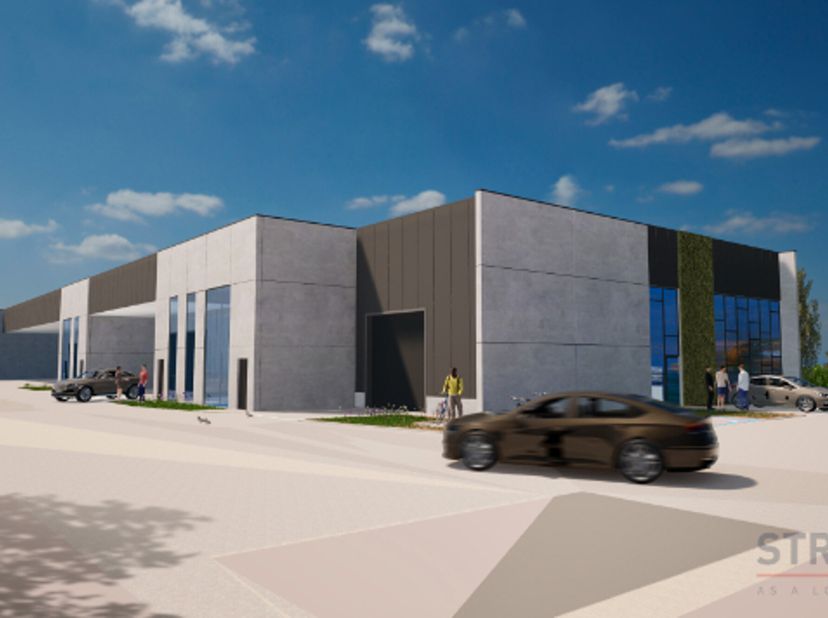 Nouveau parc de PME situé dans un endroit avec vue sur l&#039;A12 ! Le parc se compose de 16 unités. Cette unité a une superficie de 157m², avec une hauteu