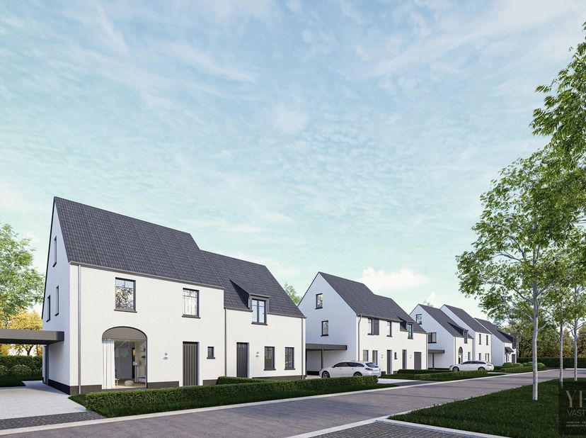 Ontdek deze prachtige Halfopen koppelvilla: woning 5,  hoogwaardig afgewerkt, gelegen in een rustige, doodlopende straat omringd door landelijk groen.