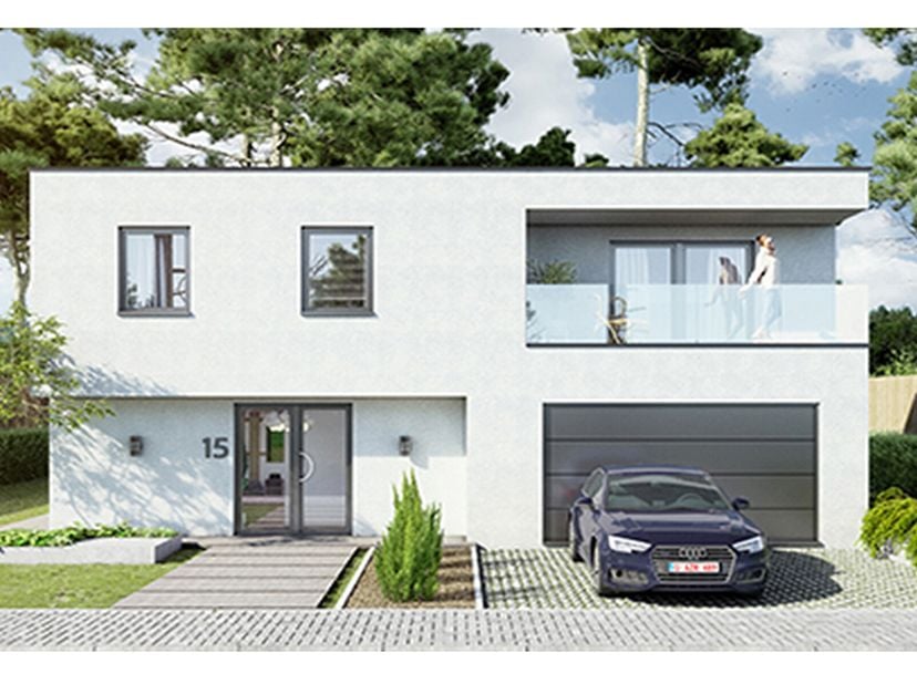 Deze nieuwbouwwoning kan voor u gerealieerd worden volgens de meest energiezuinige normen , dankzij warmtepomp met vloerverwarming, ventilatie D, drie