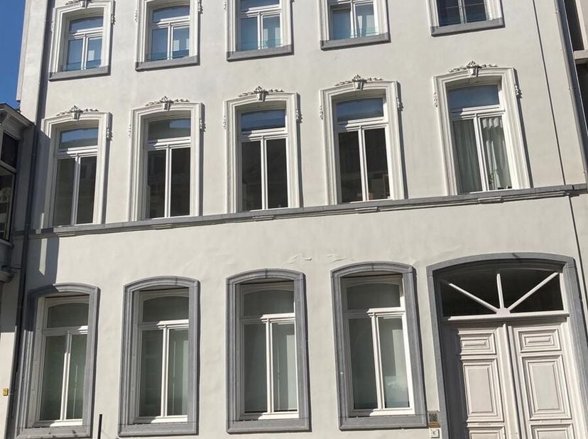 Luxueuze studentenkamer met eigen sanitair in hartje Leuven nabij Grote en Oude Markt. Deze kamer bevindt zich op de derde verdieping, meet 17,7 m² en