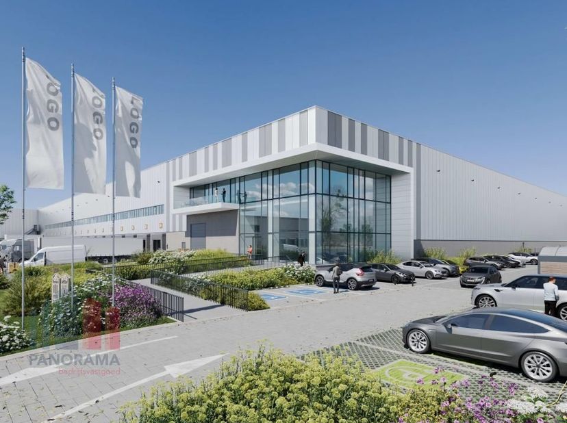 Espace logistique nouvellement construit d&#039;une superficie de 10 000 m² à louer. Excellente situation le long du canal Bruxelles-Escaut, sur l&#039;ancien s